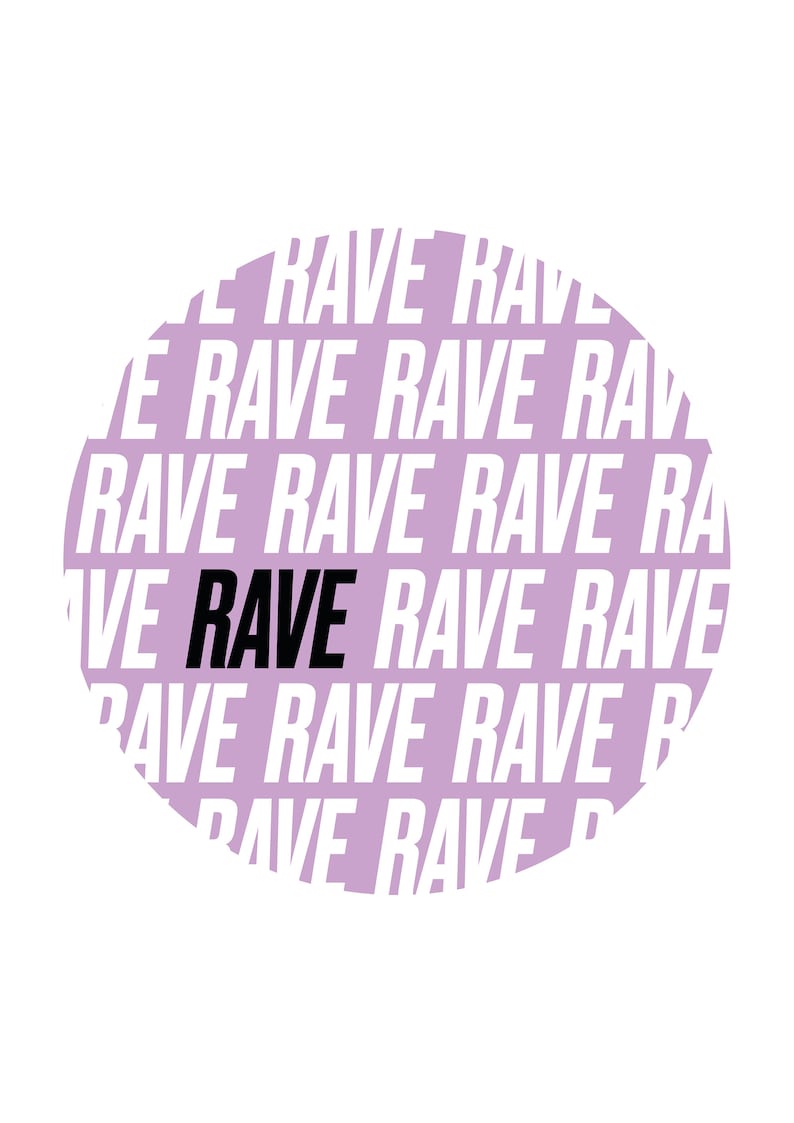 Rave Repeat / Printable / Download / Illustration / Typography / Music ...