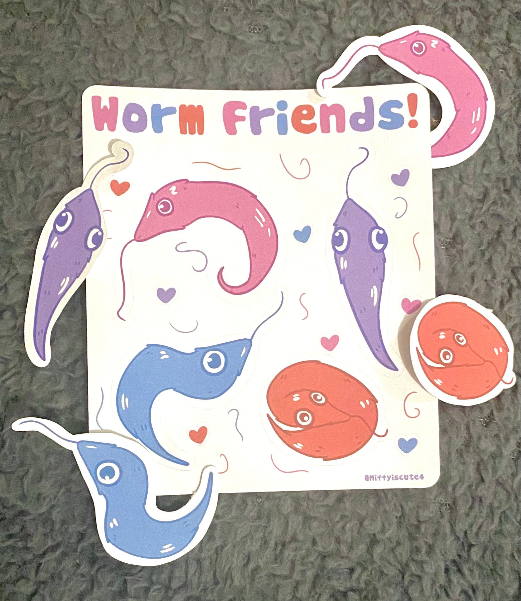 Worm Friends! Sticker Sheet and Singles - Worm on A String Stickers - Etsy