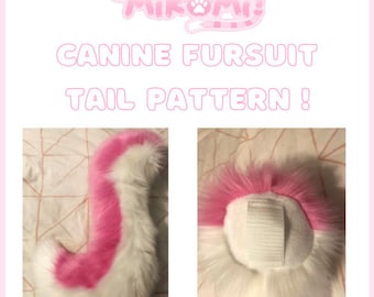 Patrón de cola de fursuit canino y tutorial PDF