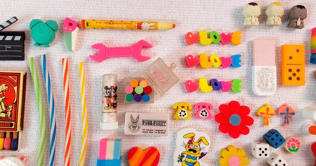 80s Erasers.vintage Stationery.vintage Erasers.80s Etsy