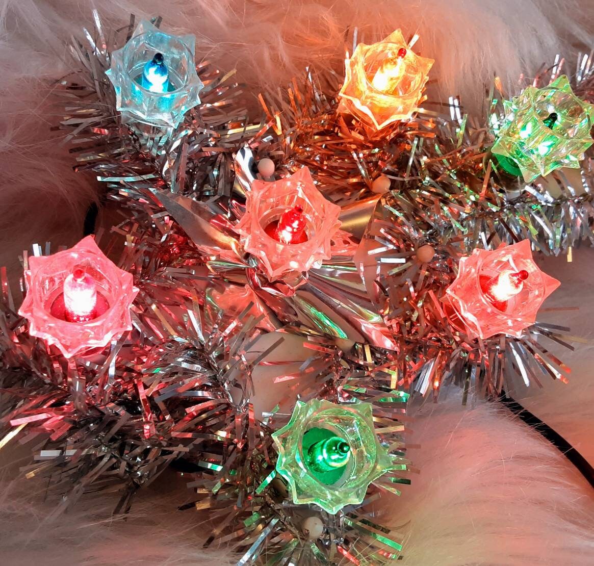 Cimier Lumineux.1970.flèche de Sapin.guirlande Lumineuse.guirlande Vintage, Noël Ancien.ornements No