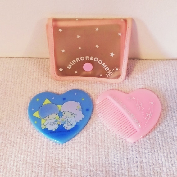 Little twin vintage stars comb and mirror pouch