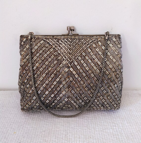 Beaded 1950s evening clutch