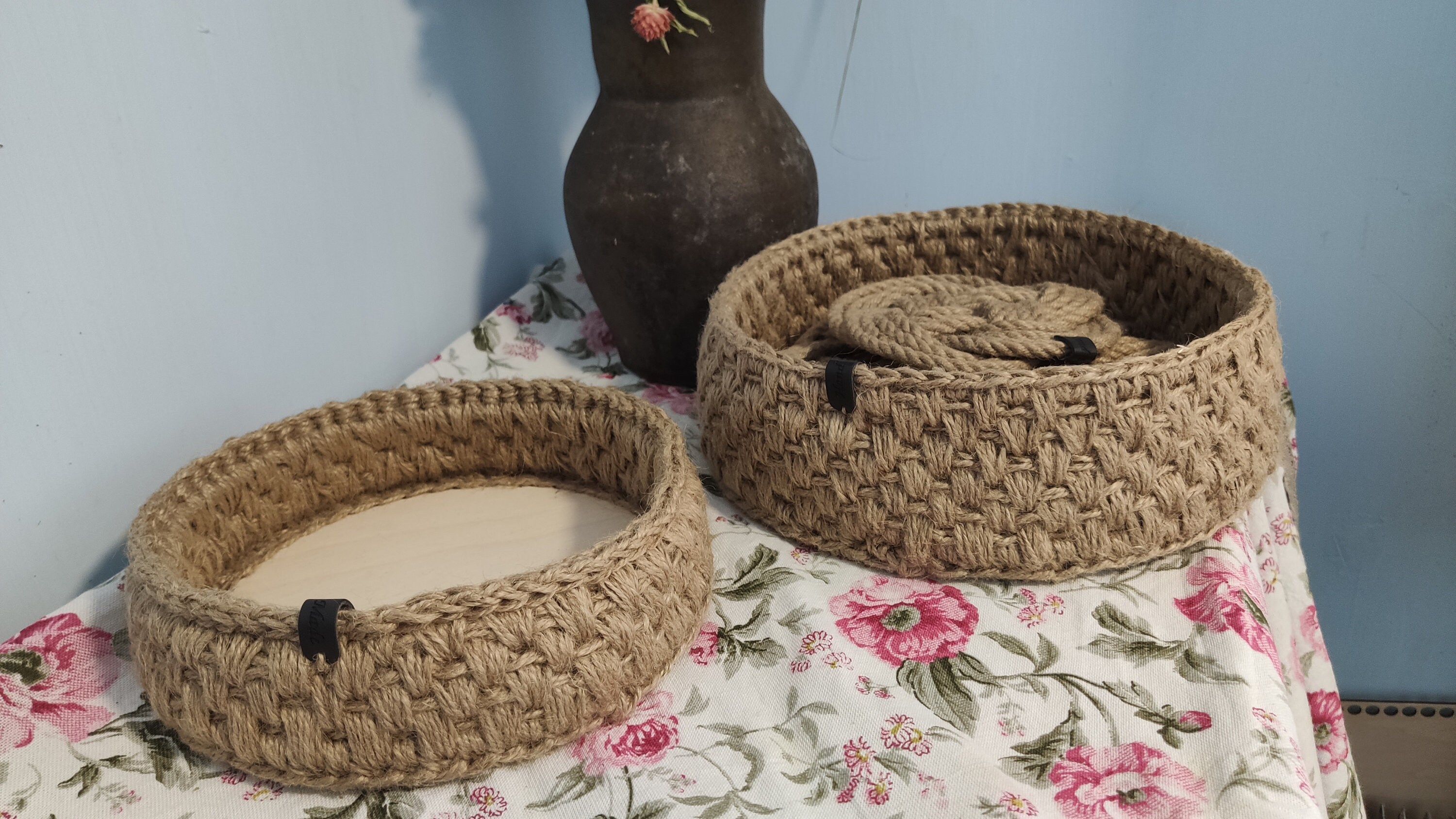 Small Jute Basket Home Organizer Storage Basket Decorative Etsy