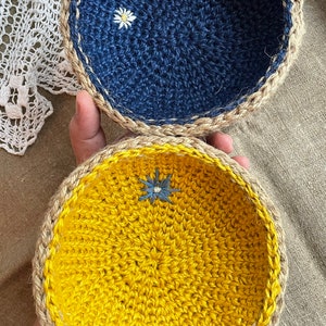 Set of 2 Jute Basket, storage for the kitchen, plant basket,Vegetable basket,eco storage,eco friendly basket, crochet basket,natural storage