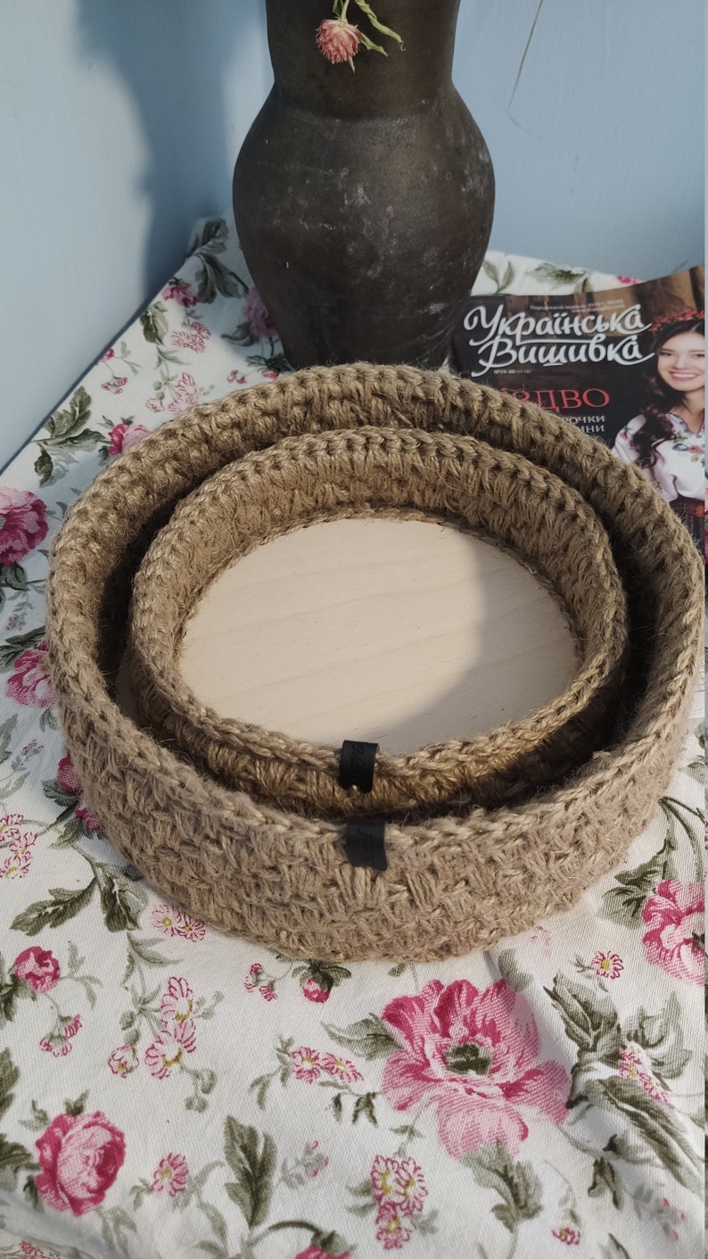 Small Jute Basket Home Organizer Storage Basket Decorative Etsy