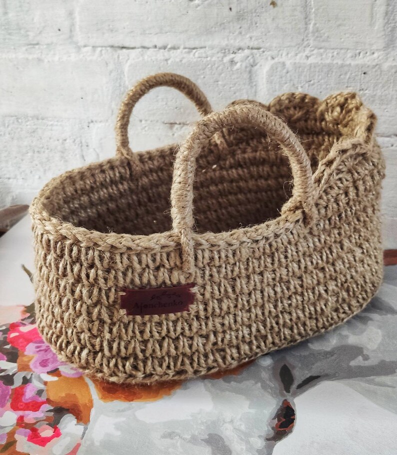 Baby Doll Carrier for Dols 1112 Inche, Doll Basket Carrier, Jute Doll Moses Basket, Doll Baby