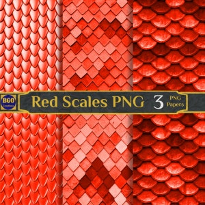 Red Scales Digital Paper Pack, 3 Photography Background Texture Papers, Dragon Scales PNG Sublimation Backgrounds, Mermaid Scales
