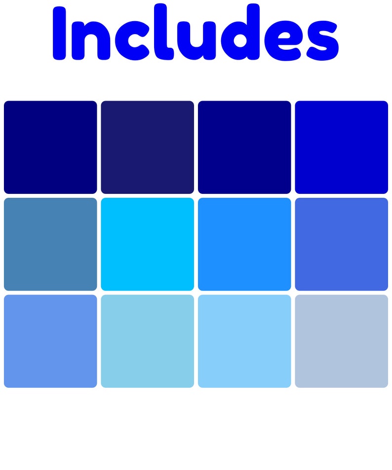 44 Blue Solids PNG Digital Paper Pack, PNG Sublimation Background Plain ...