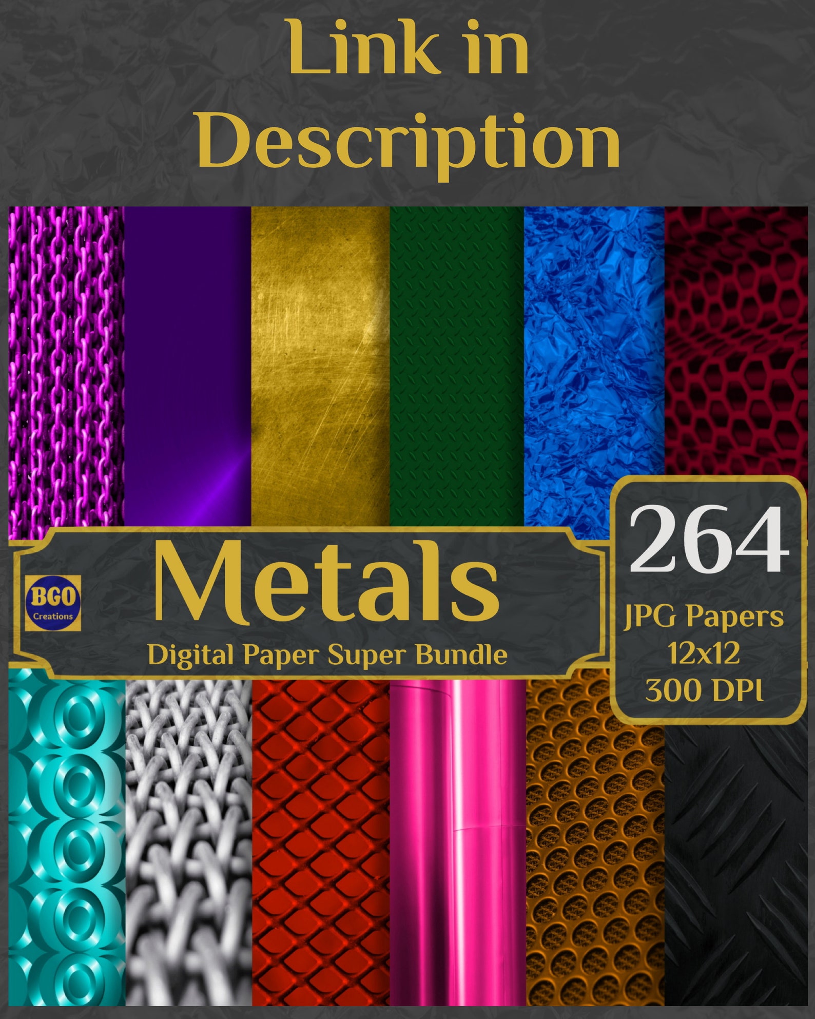 22 Teal Metals Digital Paper, Brass Digital Paper Brushed Metal ...