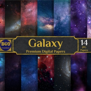 Galaxy stars digital paper, 14 Space Backgrounds, Watercolor Galaxy, Cosmic Paper, Starry Night Sky, Planets Paper, Stardust Paper