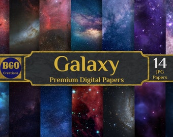 Galaxy stars digital paper, 14 Space Backgrounds, Watercolor Galaxy, Cosmic Paper, Starry Night Sky, Planets Paper, Stardust Paper