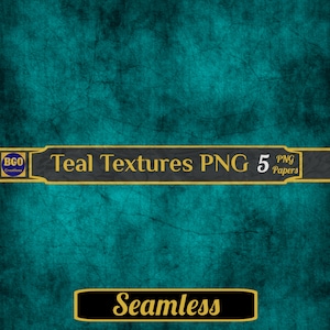 Seamless Distressed Teal Textures PNG Digital Paper Pack, 5 PNG Sublimation Background Texture Papers, Teal Backgrounds, Commercial Use
