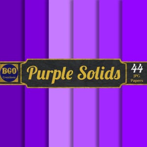 Purple Digital Paper Pack, 44 Shades of Purple Plain Solid Colors, Printable Sublimation Background Patterns, Commercial use, Scrapbooking
