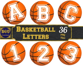 Basketball Letters, Basketball PNG Letters, Basketball Alphabet Monograms, Sublimation Letters 6x6, 300 DPI, Commercial use Instant Download