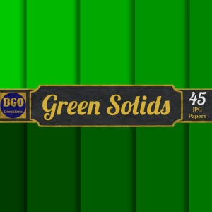 Green Digital Paper Pack, 45 Shades of Green Plain Solid Colors, Printable Sublimation Background Patterns, Commercial use, Scrapbooking