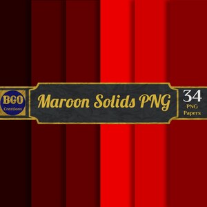34 Maroon Solids PNG Digital Paper Pack, PNG Sublimation Background Plain Seamless Solid Papers, Sfondi Maroon, Uso Commerciale