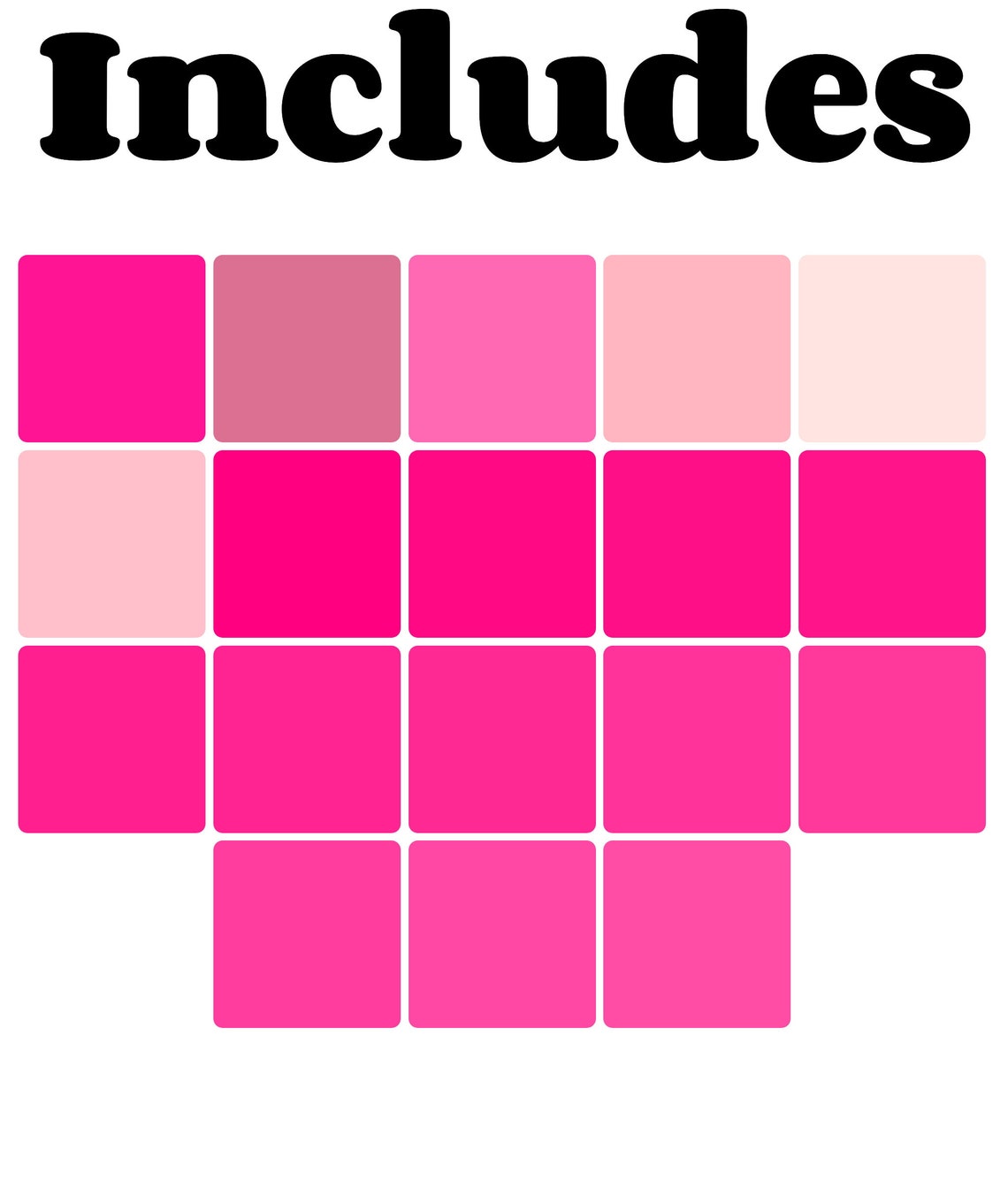 Pink Digital Paper Pack, 36 Shades of Pink Plain Solid Colors ...