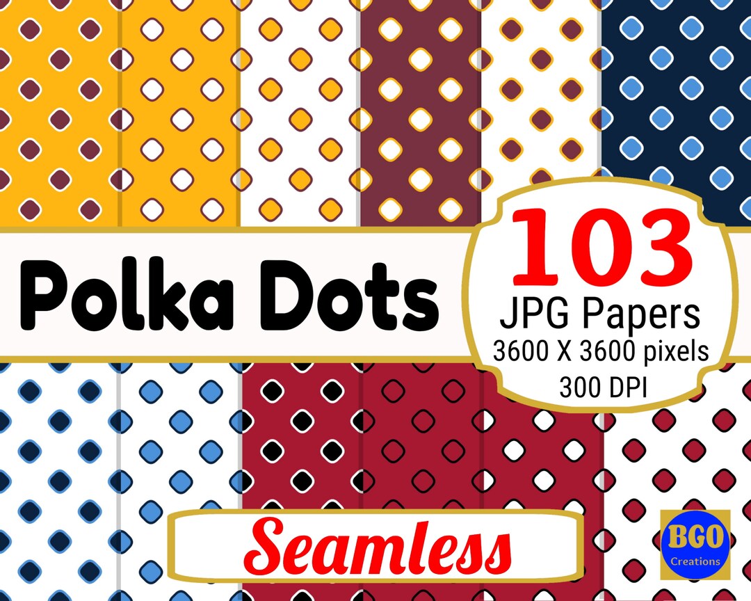 Dots Digital Paper Pack 103 Seamless Polka Dot Pattern - Etsy Canada