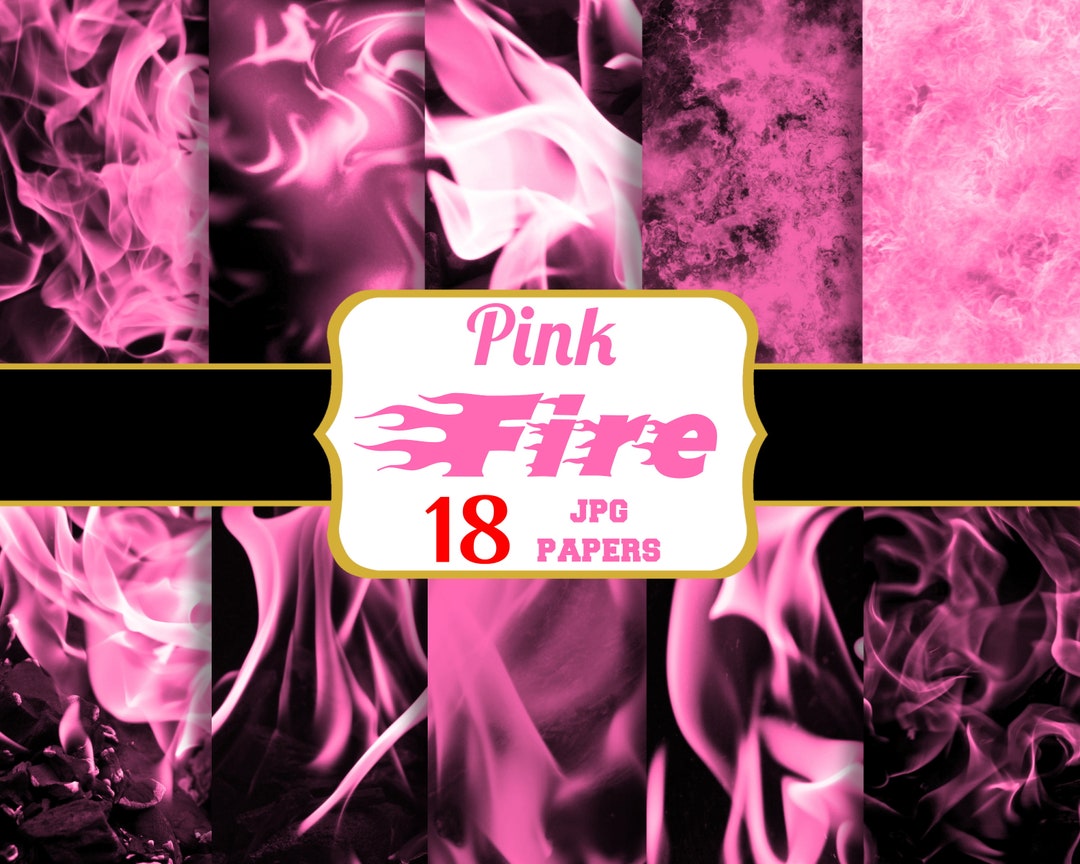Pink Fire Digital Paper Pack 18 Textured Scrapbooking Pink - Etsy