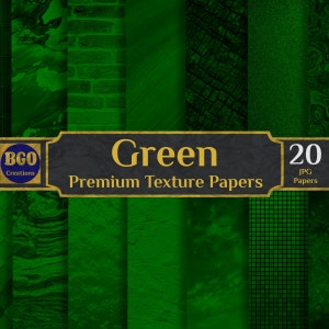 Distressed Green Digital Paper Pack, 20 Various Textures Vintage Scrapbooking Papers, Emerald Sublimation Grunge Backgrounds