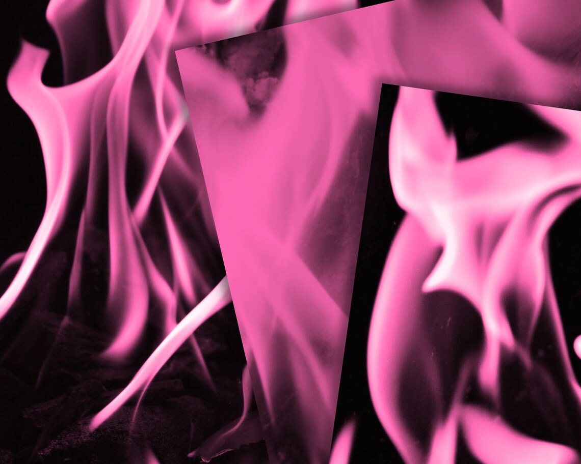 Pinkk Fire Pink Fire Digital Paper Pack, 18 Textured Scrapbooking Pink Flames ...