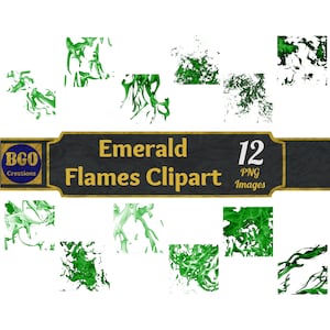 ClipArt di fiamme verdi, 12 clipart di fuoco, sovrapposizioni di fotografie sovrapposizioni di foto di scintille di fuoco, foto di falò, sfondi scintillanti PNG trasparenti