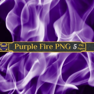 Paquete de papel digital de fuego morado, 5 papeles PNG con textura de fondo de humo para fotografía, fondos PNG de sublimación de llamas, uso comercial