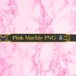 Hot Pink Marble Digital Paper Pack, 5 Photography Background Texture PNG Papers, PNG Sublimation Backgrounds, Commercial Use
