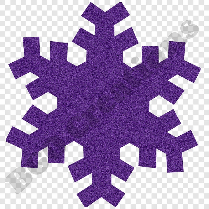 Purple Glitter Snowflake PNG Bundle, 7 Snowflake Images, Printable