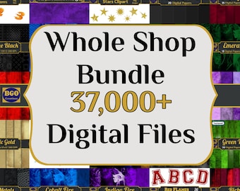 GANZER SHOP Mega Bundle! über 37.000 digitale Dateien. Digitales Papier, Clipart, Monogramme, Sublimationsdesigns und mehr! Lebenslanger Zugriff