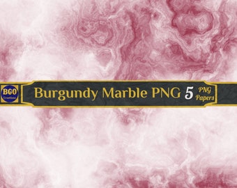 Paquete de papel digital de mármol burdeos, 5 papeles PNG con textura de fondo para fotografía, fondos PNG para sublimación, uso comercial