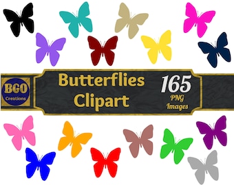 165 Colors Butterfly PNG Clip Art, 165 Butterflies Digital Clipart