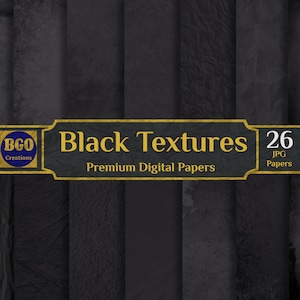 Distressed Black Textures Digital Paper Pack, 26 Black JPG Papers, Sublimation Grunge Backgrounds, Commercial use, Vintage Scrapbooking