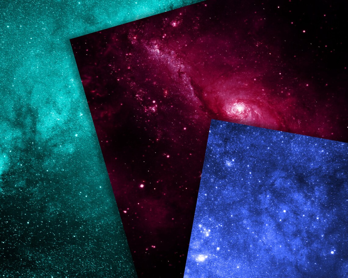 Galaxies Digital Paper Bundle, 196 Galaxy Textures Papers, Starry Night ...