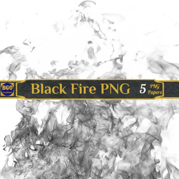 Black Fire Digital Paper PNG, 5 Photography Smoke Background Texture PNG Papers, Black & White Fire PNG Sublimation Backgrounds