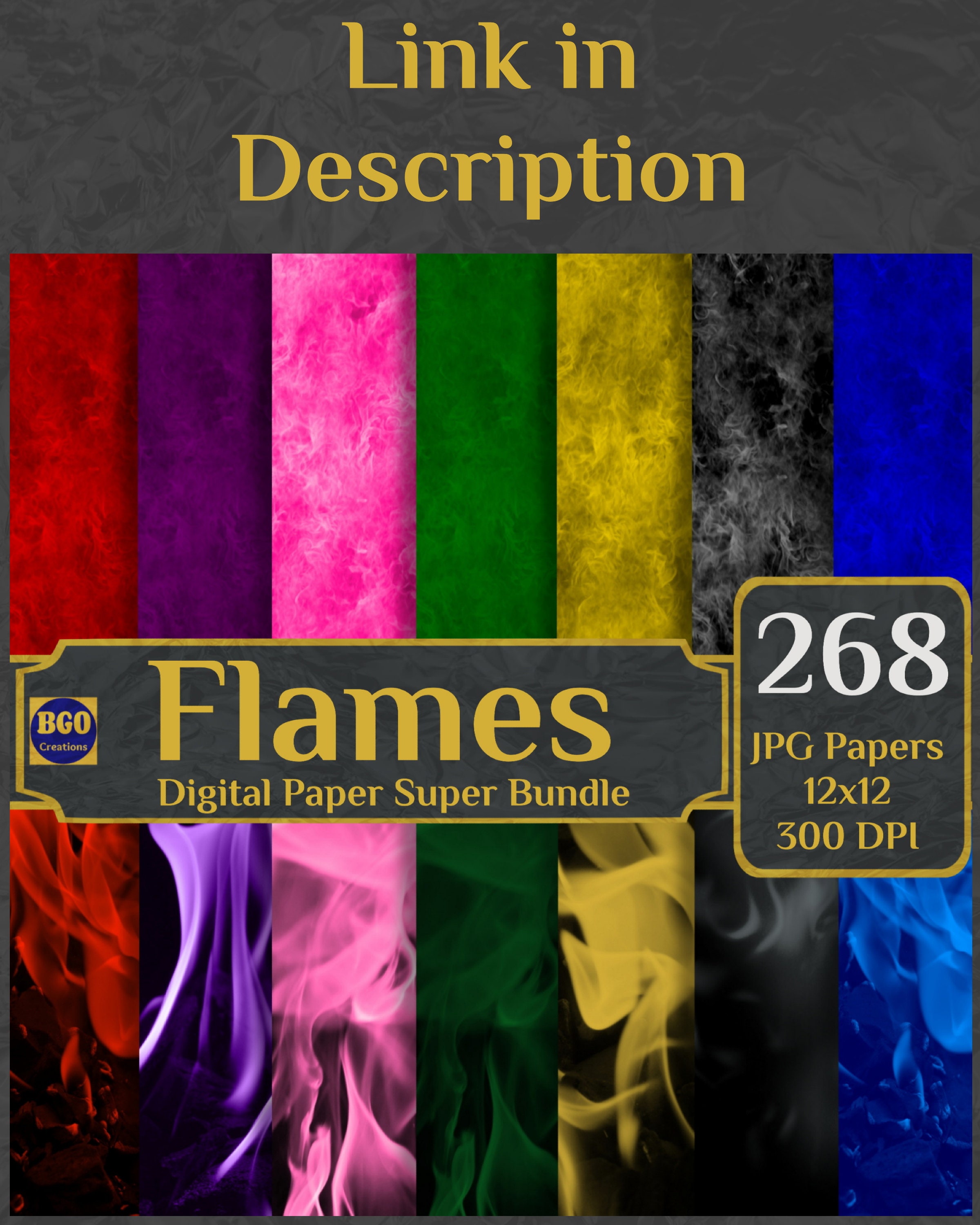 Pink Fire Digital Paper Pack, 18 Textured Scrapbooking Pink Flames ...