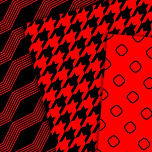 Red and Black Digital Paper Pack, 34 Seamless Printable Sublimation ...