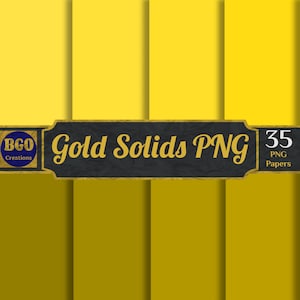 35 Gold Solids PNG Digital Paper Pack, PNG Sublimationshintergrund Ebene Nahtlose Feste Papiere, Goldhintergründe, kommerzielle Nutzung