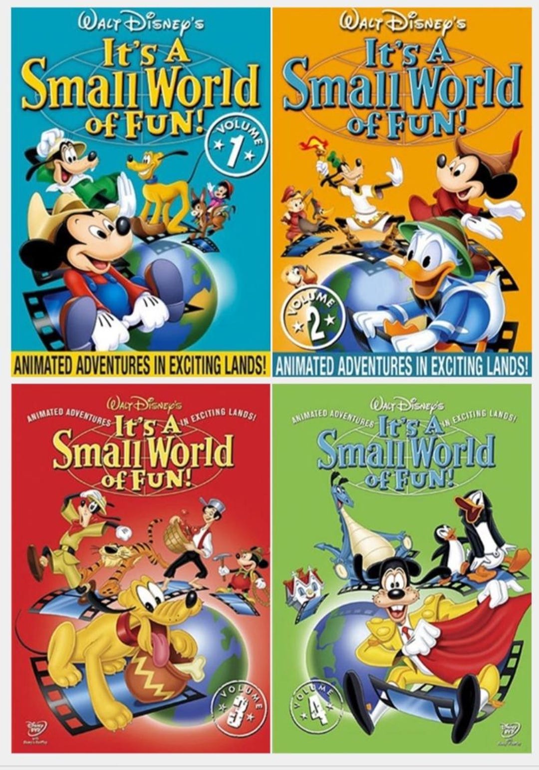 Walt Disney's It's A Small World of Fun 4 X DVD Region Free- Discs