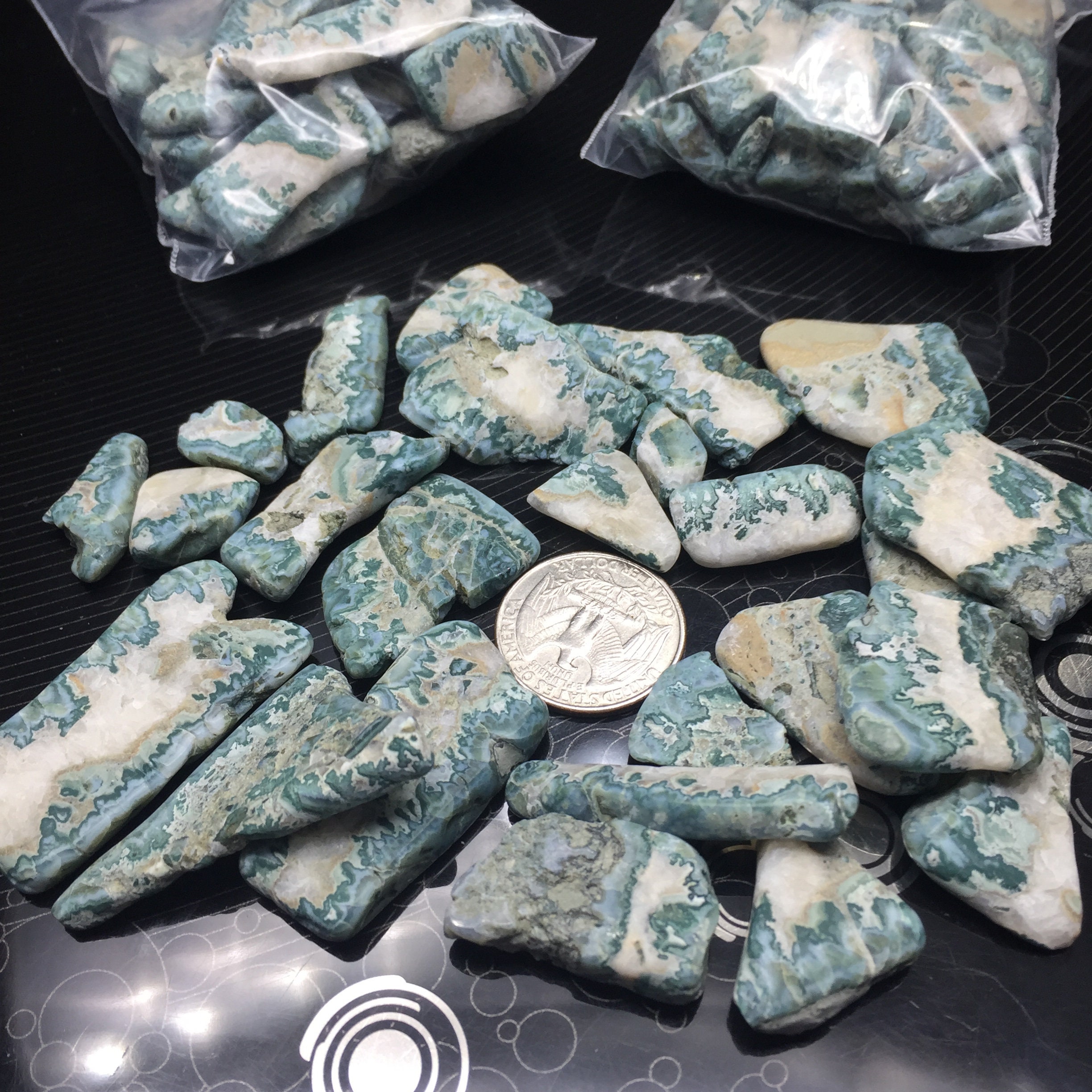 Agate Blue Teal | Naturel Pierres Roulées en France - 100Gr Indonésie