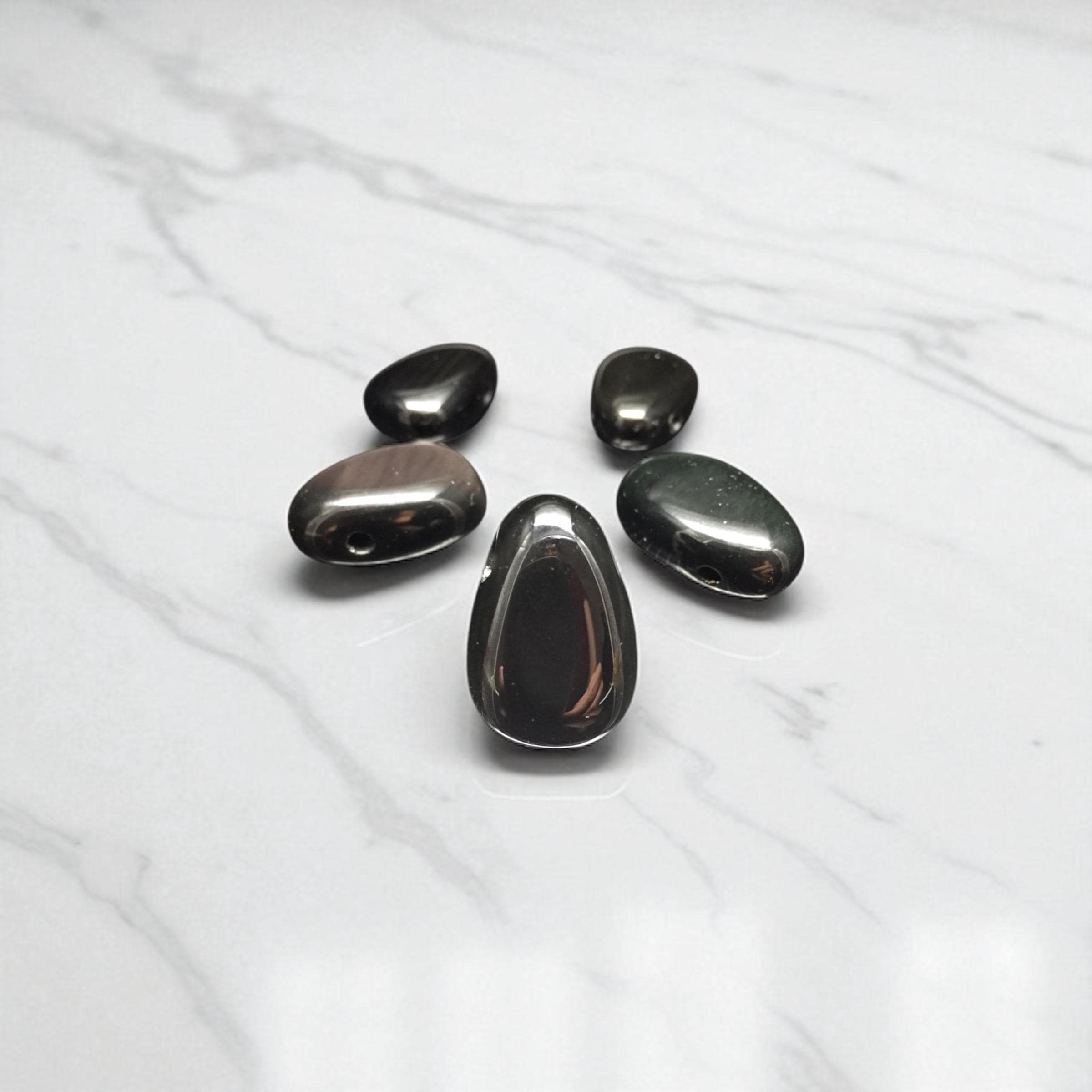Black Velvet Obsidian Drilled Stone – 25 Mm – Origin: Mexico or