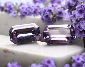 Pair of Unheated Lavender Violet Sapphires – Emerald Cut 5x3MM – 0.70 Carat – Ilakaka Mine, Madagascar Ref. SSS5