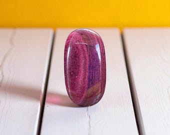 Natural Purple Spiny Oyster Cabochon – Oval Shape 30 mm – Baja California, Mexico – High Quality (Double Back) – Ref. SPY7