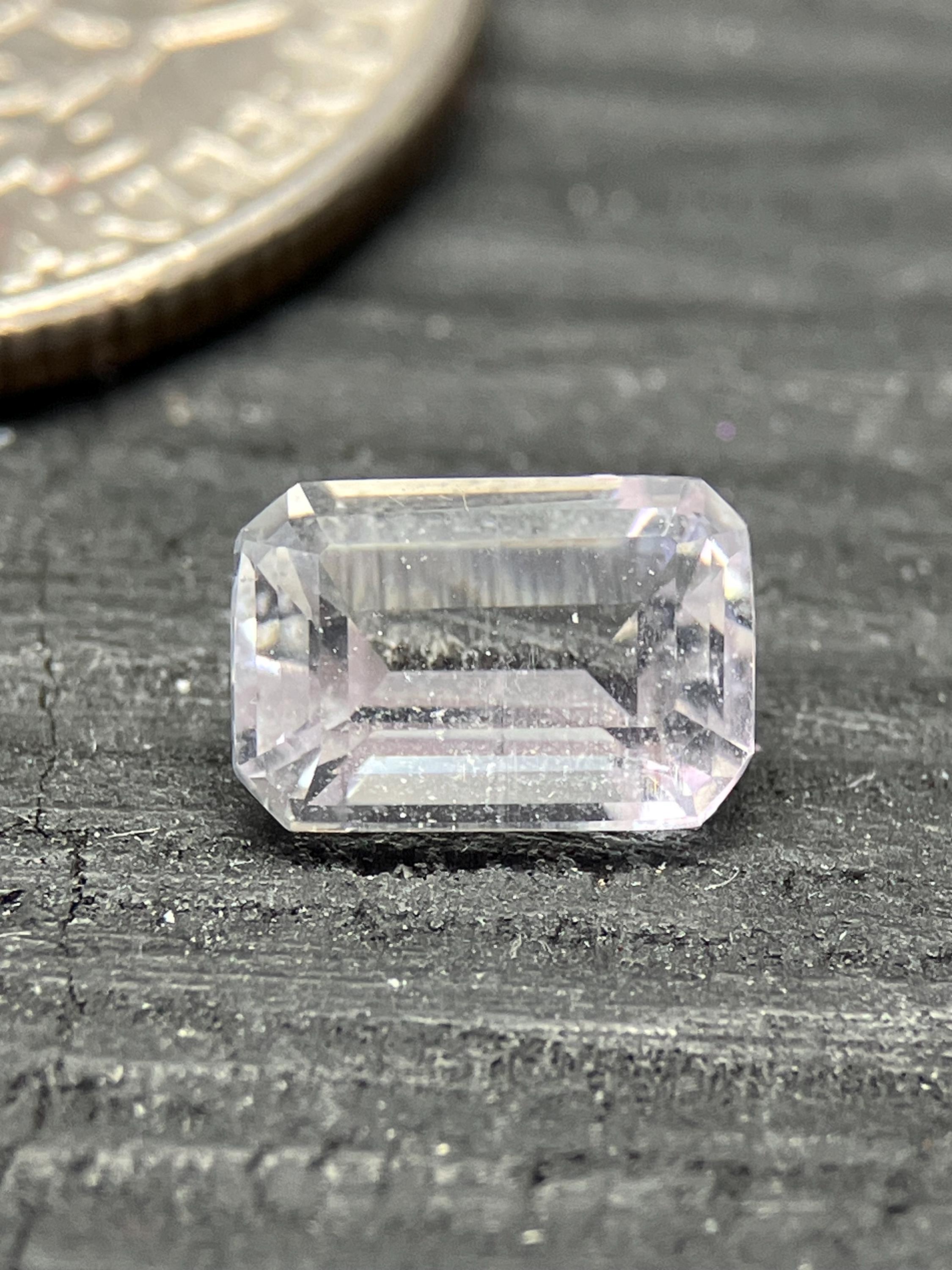 Rare Colorless Natrolite – Emerald Cut 7.6 X 5.2 Mm – 0.87 Ct – Natural ...