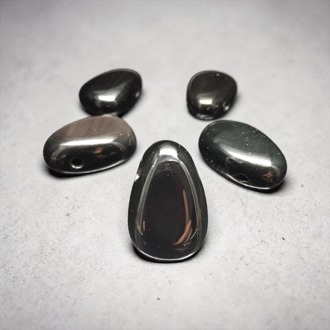 Black Velvet Obsidian Drilled Stone – 25 Mm – Origin: Mexico or