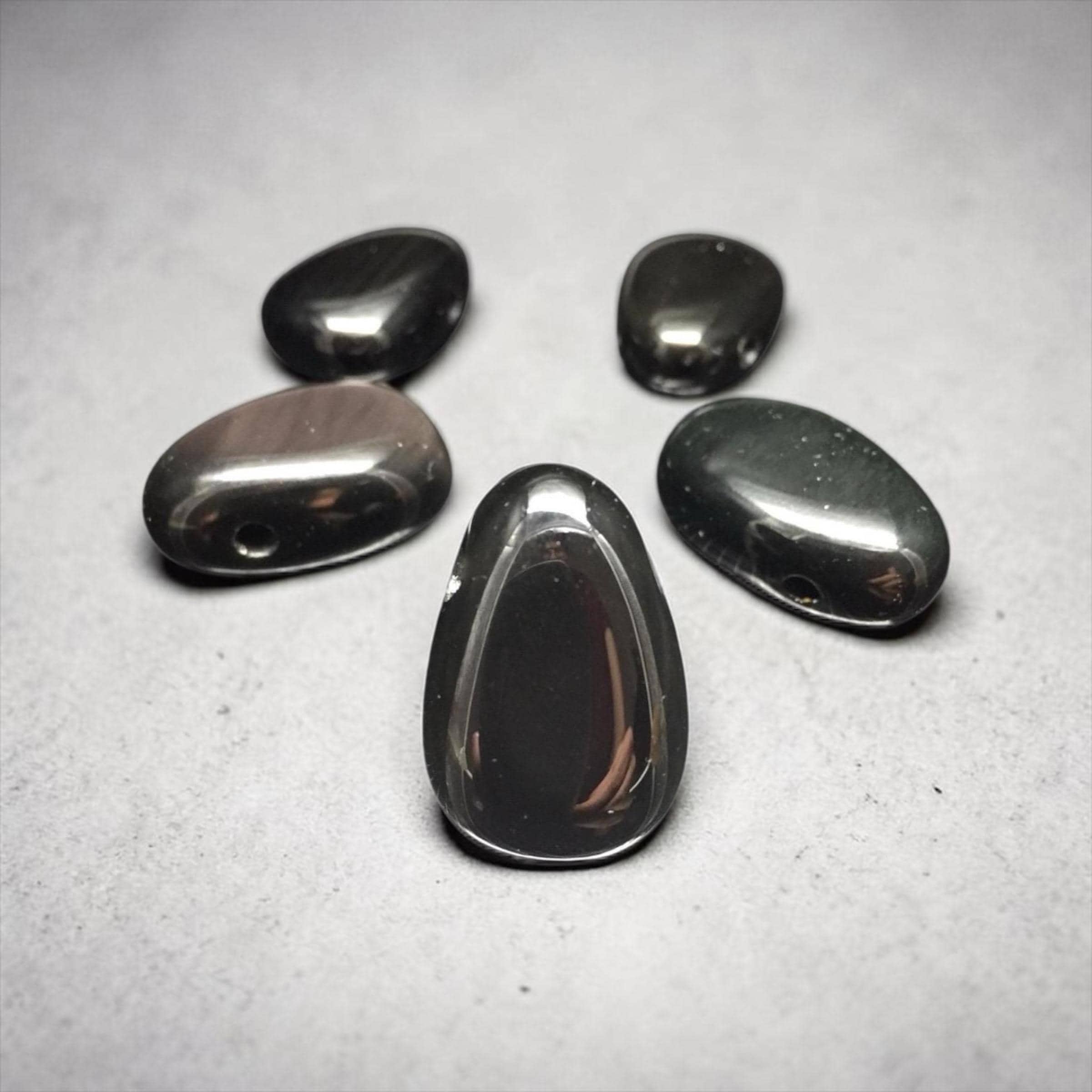 Black Velvet Obsidian Drilled Stone – 25 Mm – Origin: Mexico or