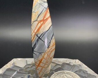 Natural Picasso Landscape Jasper (marble) - Freeform Cabochon - 76MM - Mineral Mountains, Beaver County, Utah USA