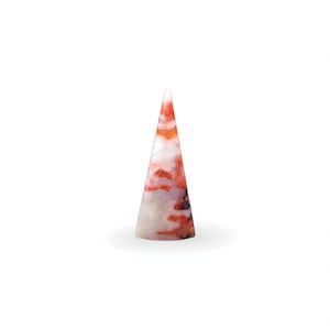 Translucent white and red Flame Agate cabochon – Triangle shape – 55 mm – 27.56 carats – Morocco – Handcrafted – Ref. AGF1