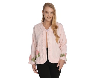 quilted satin bed jacket